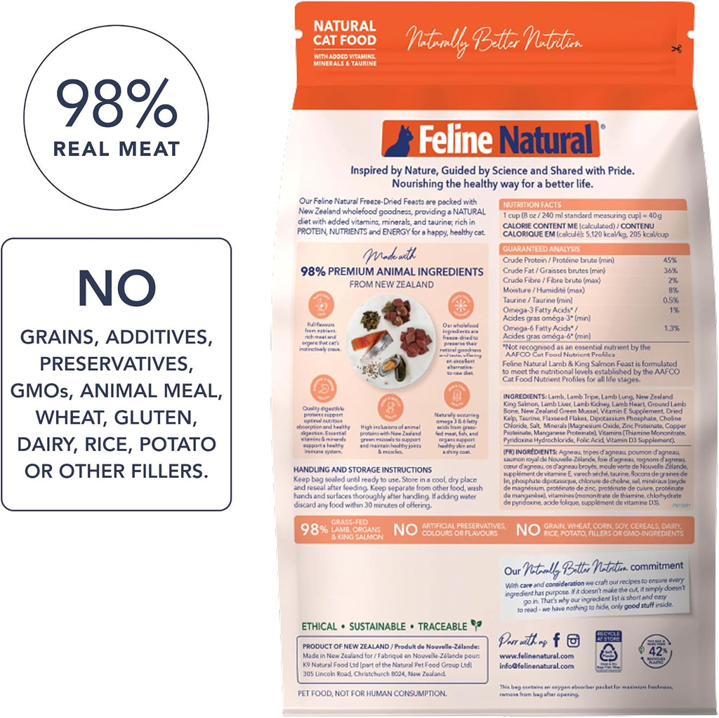 Lamb and King Salmon Freeze-Dried Cat Food, Grain-Free, 320G