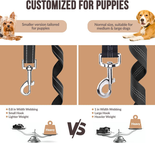 2 Pack Dog Seat Belts for Cars, Adjustable Pet Car Safety Harness with Headrest Restraint & Seatbelt Clip, Reflective Elastic Dog Travel Belt