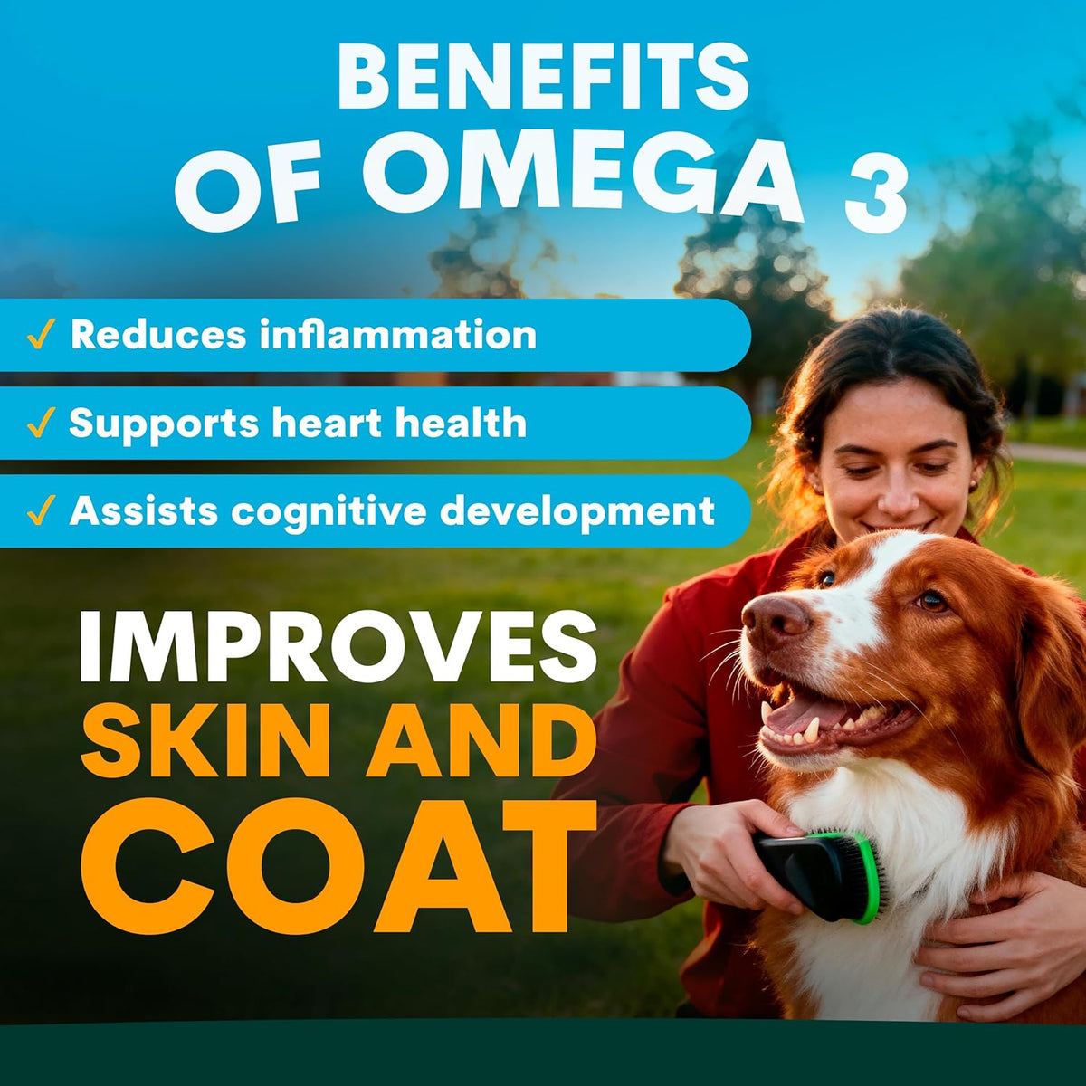 Dog Skin and Coat Supplement with Omega 3