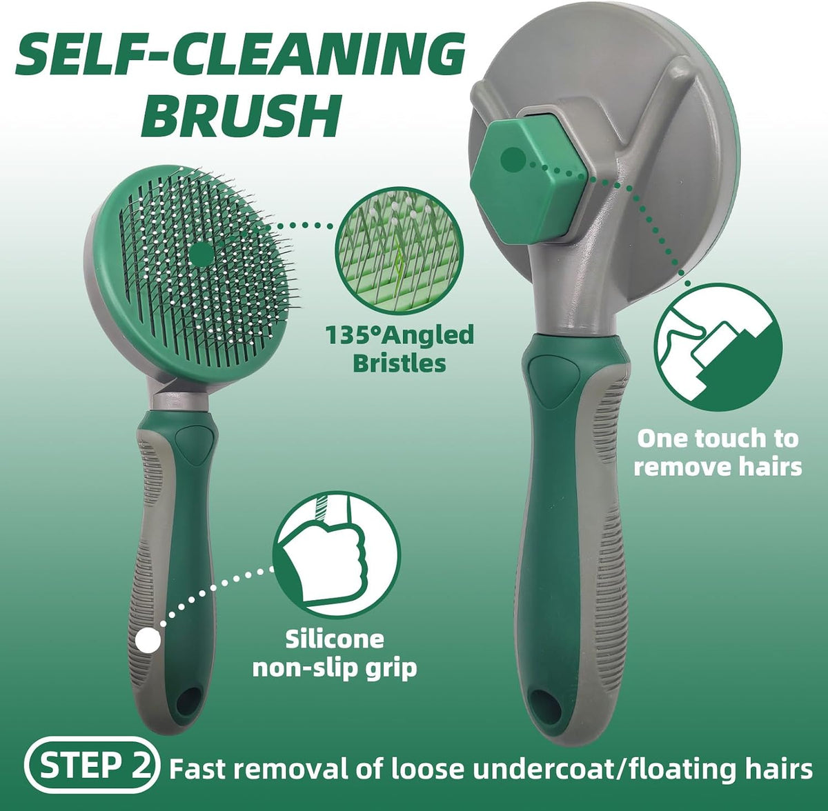 Dog Brush for Shedding, 7 PCS Dog Grooming Brush Kit Including Undercoat Rake, Slicker Brush, Dematting Comb, Nail Clipper, Bath Brush for Long & Short Haired Dogs, Cats (Green)