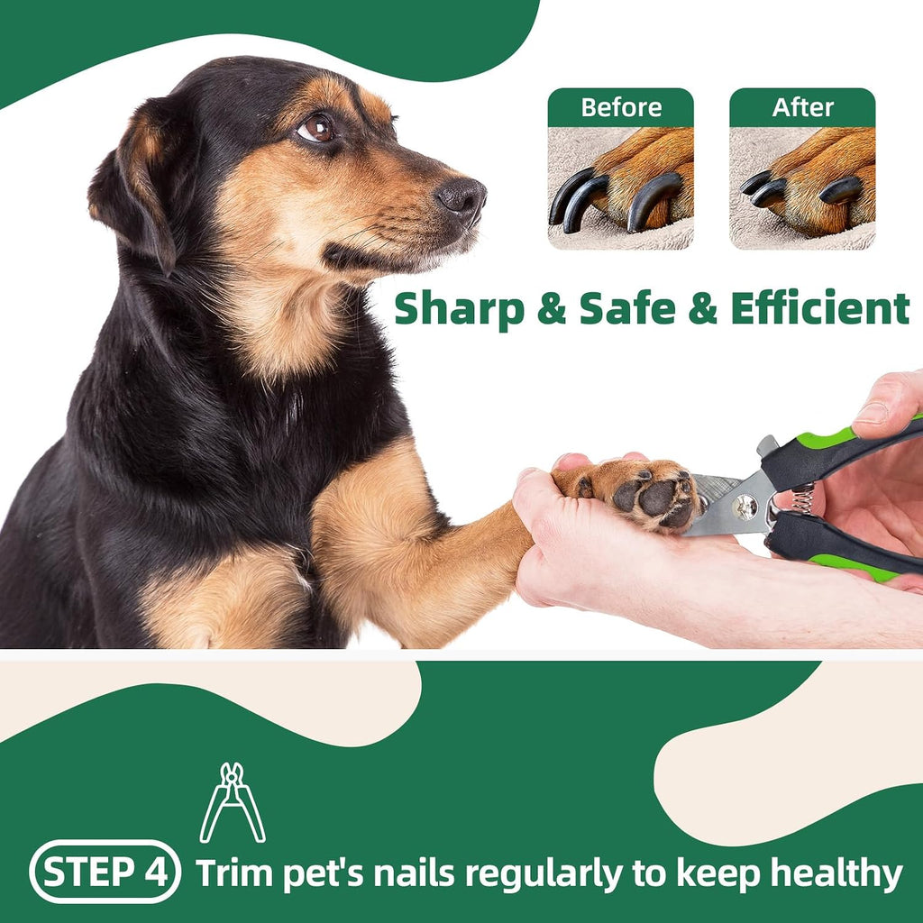 Dog Brush for Shedding, 7 PCS Dog Grooming Brush Kit Including Undercoat Rake, Slicker Brush, Dematting Comb, Nail Clipper, Bath Brush for Long & Short Haired Dogs, Cats (Green)