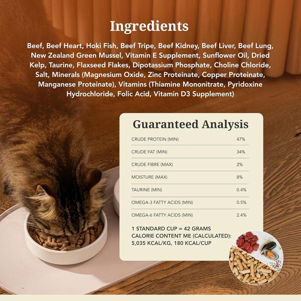Beef & Hoki Freeze-Dried Cat Food, Grain-Free, 320G