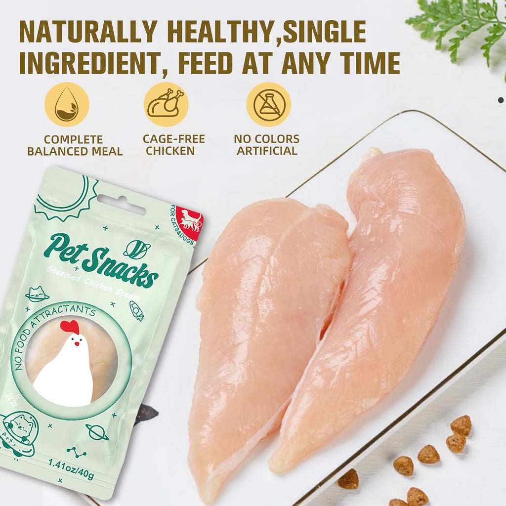 Raw Cat Wet Food Natural Chicken Treats for Picky Eaters &Dogs Grain-Free High Protein Topper Food Limited Ingredient Snacks (Pack of 6) 8.47OZ