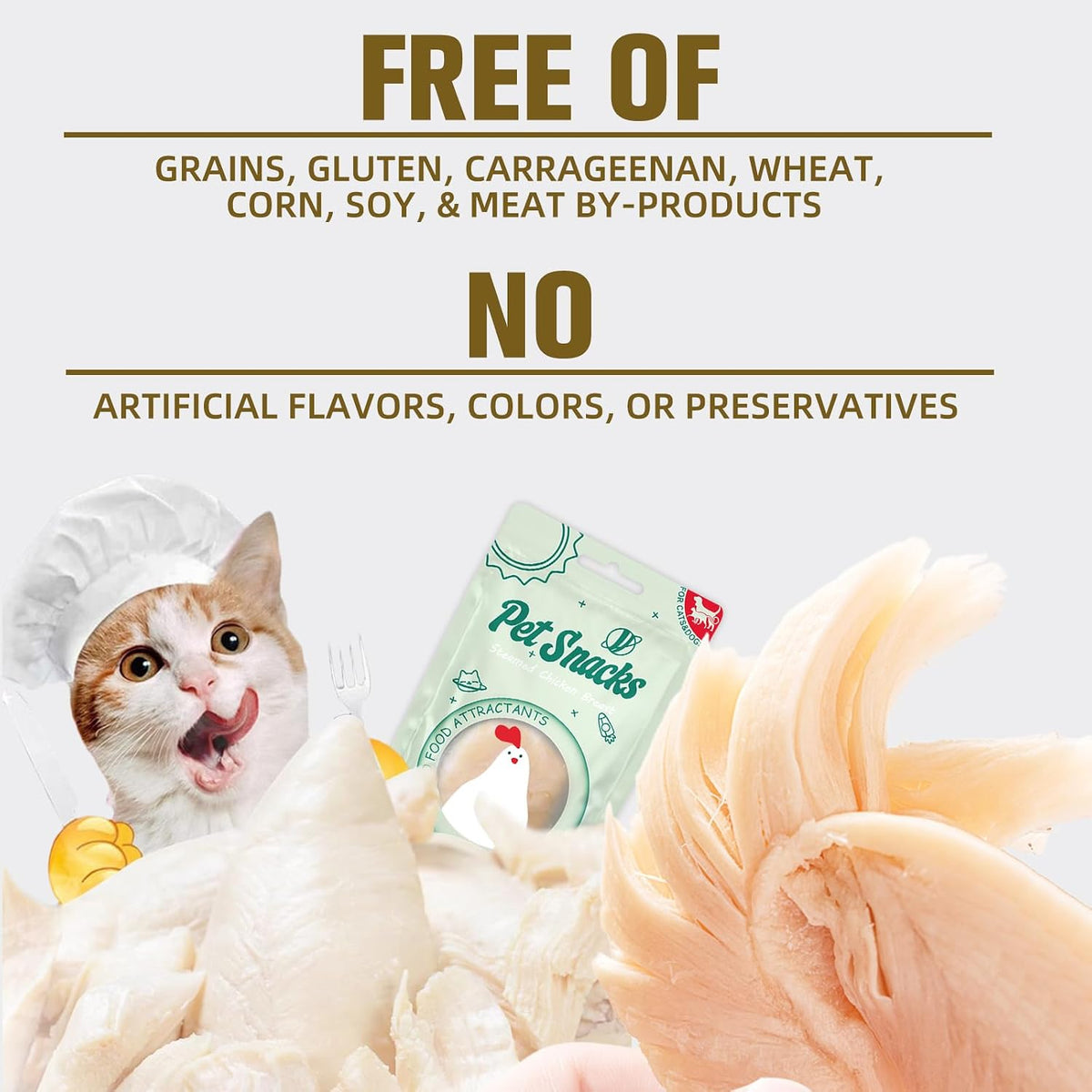 Raw Cat Wet Food Natural Chicken Treats for Picky Eaters &Dogs Grain-Free High Protein Topper Food Limited Ingredient Snacks (Pack of 6) 8.47OZ