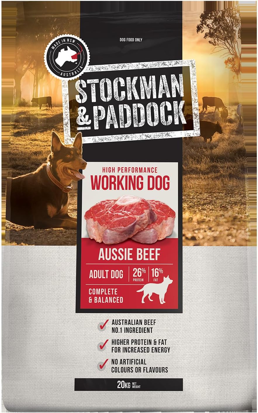 Adult Dry Dog Food, Beef & Vegetables, 20Kg