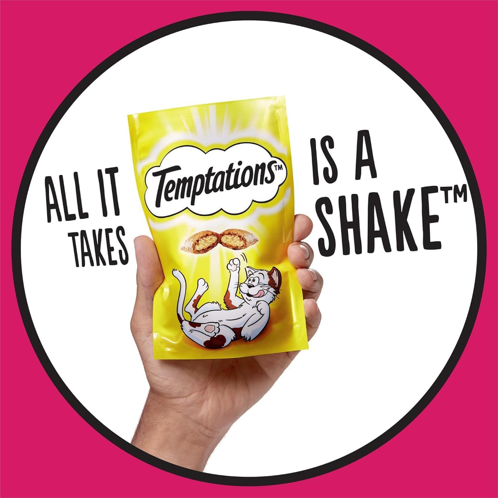 Creamy Treats Cat Treats, Tuna and Salmon Flavour, 32 X 12G Sachets (32 Sachets) and Temptations Super Mega Cat Treat Hearty Beef 350G Bag - Bundle Pack