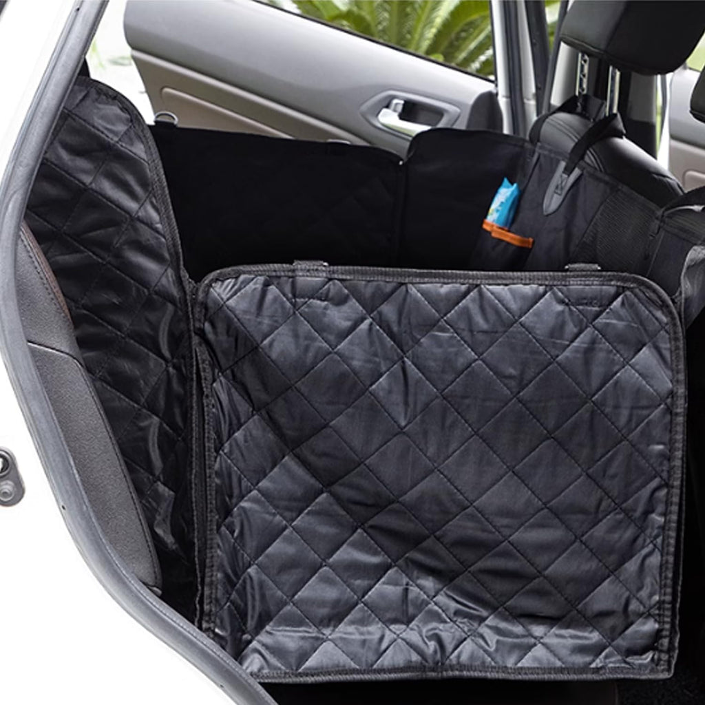 Yotsuba Dog Car Seat Protector for Back Seat - Waterproof Dog Car Seat Cover with Mesh Window, Side Flaps, and Seat Belt for Cars, Trucks, Suvs - 147 X 137Cm