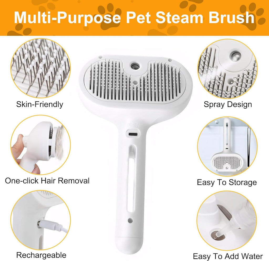 Cat Steam Brush for Shedding and Grooming