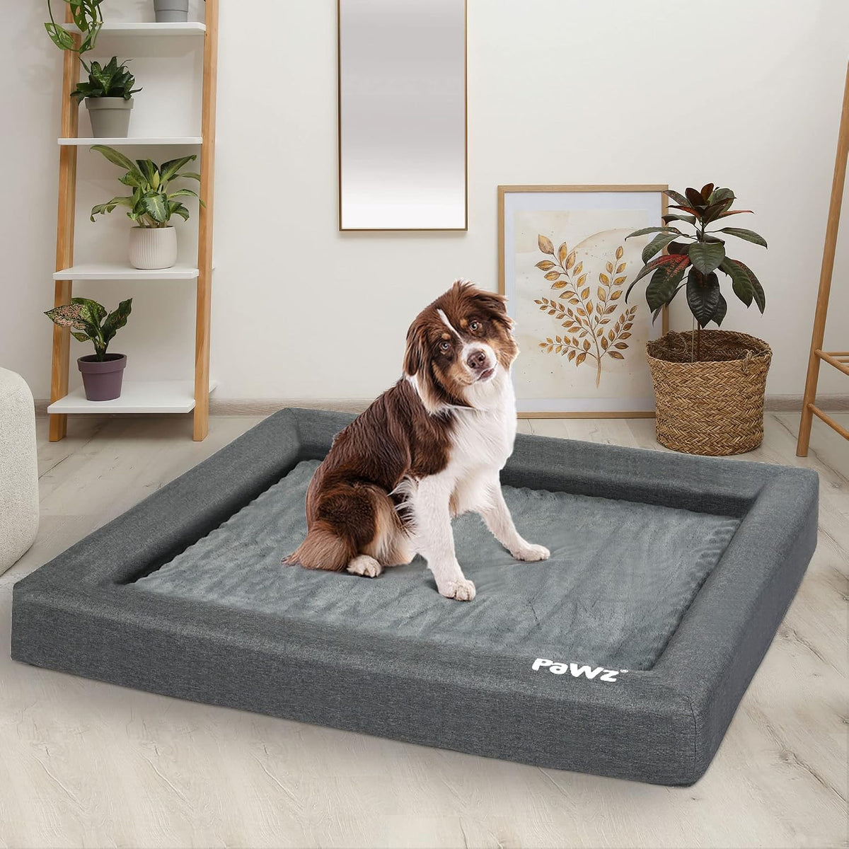 Memory Foam Pet Bed Calming Dog Cushion Orthopedic Mat Washable Removable (Xxl(135Cm X 98Cm X 13Cm)), Grey, Dog Bed with Double Sided Cushion Winter Summer Pet Beds, Neck Bloster