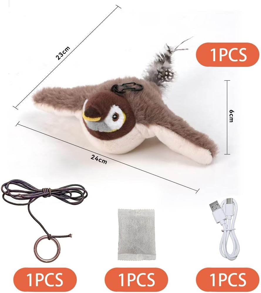 Interactive Cat Toys, Rechargeable Flappy Bird Cat Toy, Catnip Toy, Suitable for Bored Indoor Cats and Dogs, Suitable for All Varieties