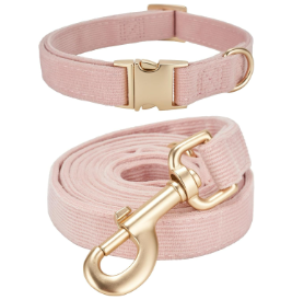 Corduroy Dog Collar & Lead Set