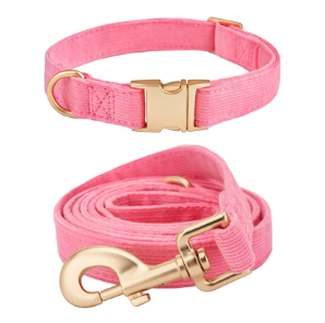 Corduroy Dog Collar & Lead Set