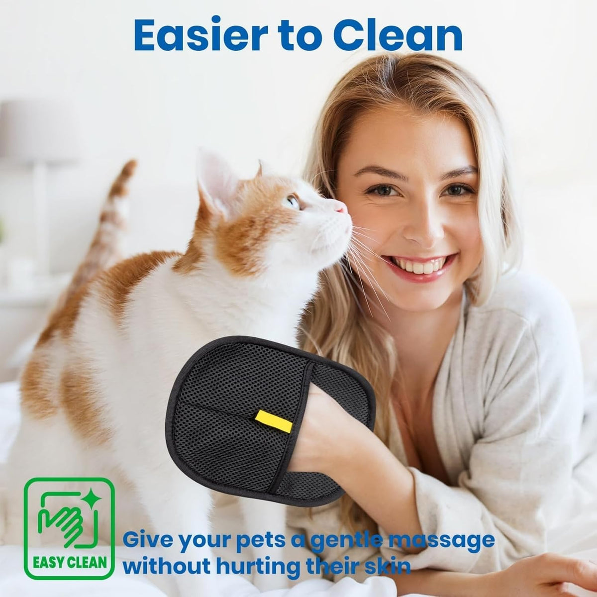 2Pcs Pet Hair Removal Glove for Dogs & Cats, Newly Upgraded Reusable Electrostatic Pet Hair Gloves, Pet Hair Remover Tool for Clothing, Couch, Carpet, Car Seat