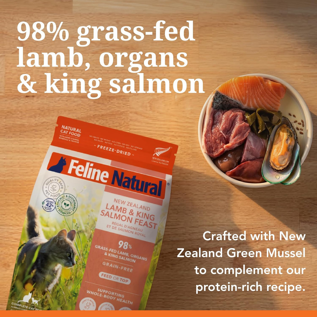 Lamb and King Salmon Freeze-Dried Cat Food, Grain-Free, 320G