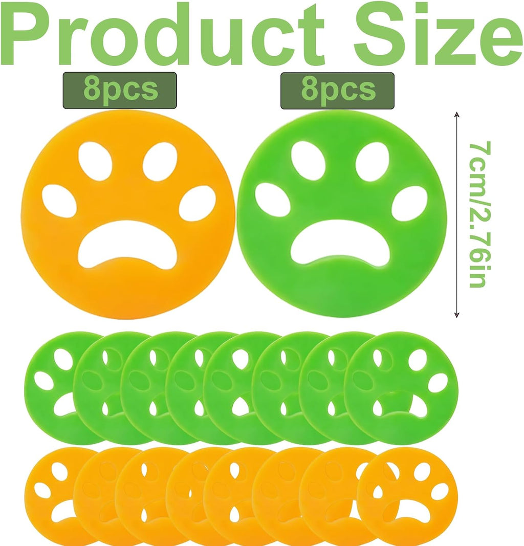 16 Pack Pet Hair Remover, Dryer Balls for Washing Machine, Dog and Cat Hair Remover, Pet Hair Remover for Washing Machine Set, Pet Hair Removal Solution for Laundry and Pet Owners