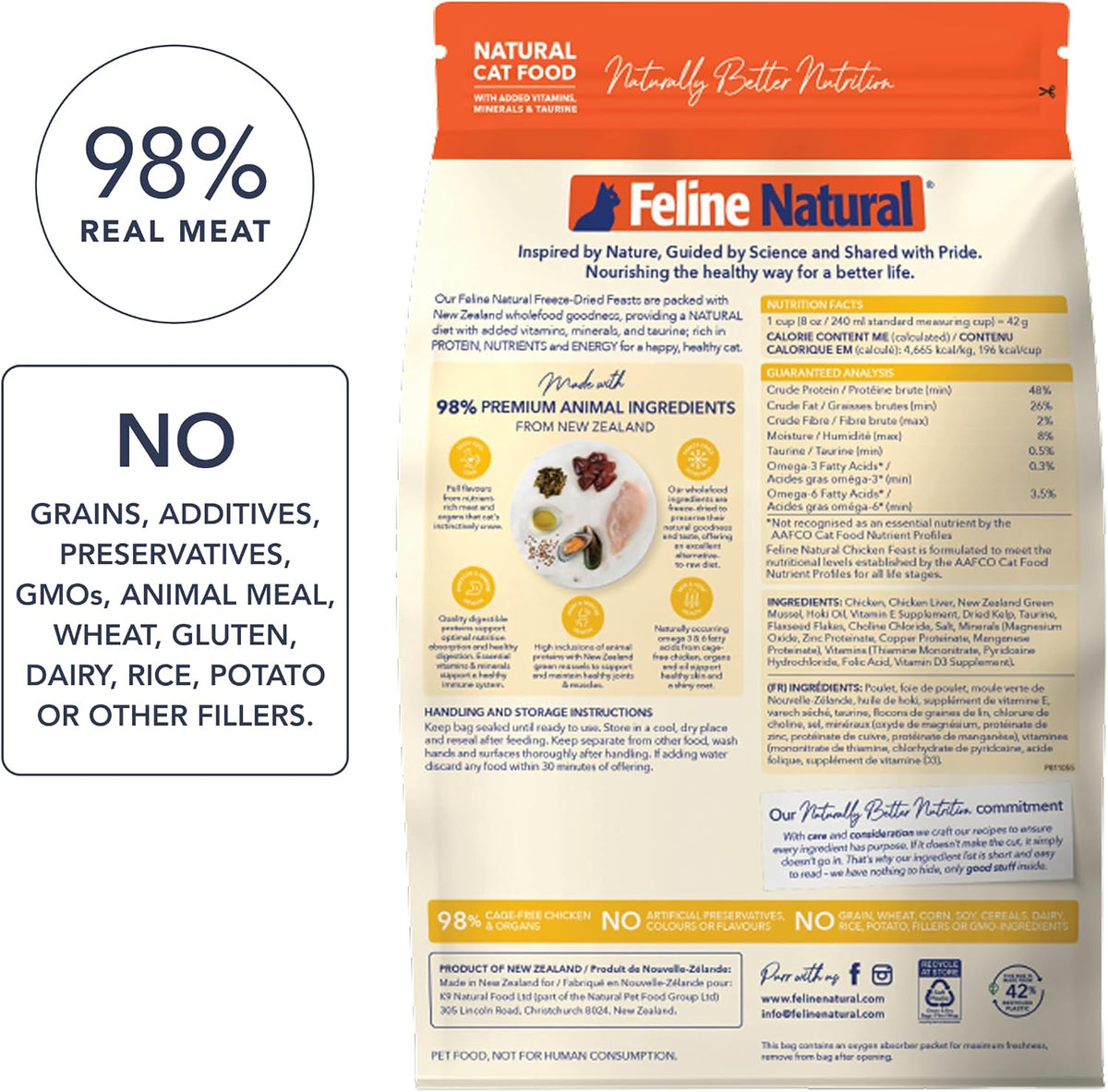 Chicken & Lamb Freeze-Dried Cat Food, Grain-Free