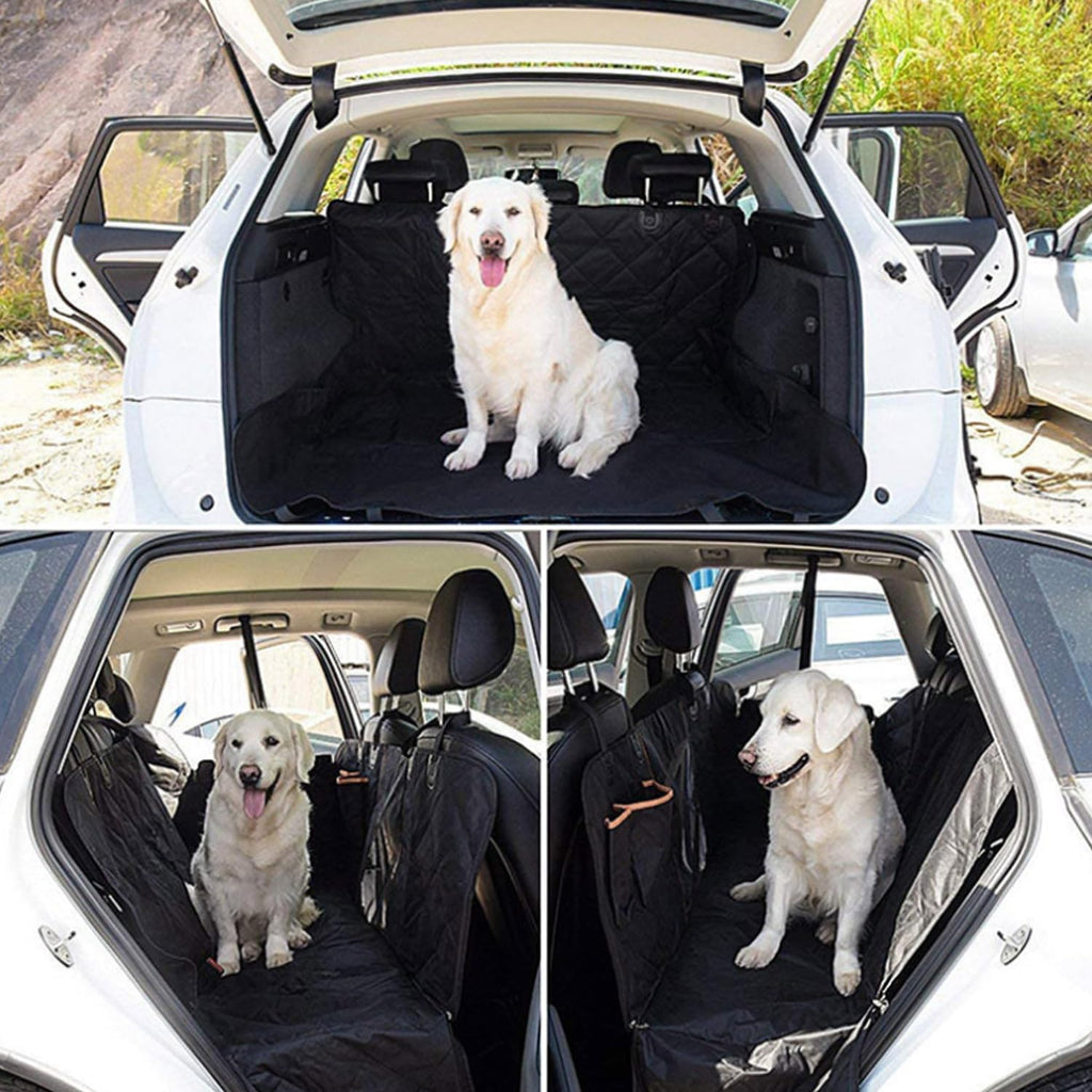 Yotsuba Dog Car Seat Protector for Back Seat - Waterproof Dog Car Seat Cover with Mesh Window, Side Flaps, and Seat Belt for Cars, Trucks, Suvs - 147 X 137Cm