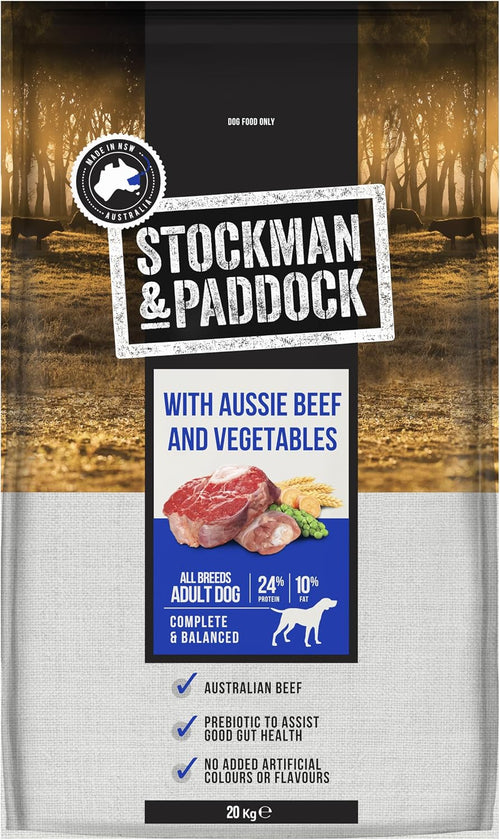 Adult Dry Dog Food, Beef & Vegetables, 20Kg