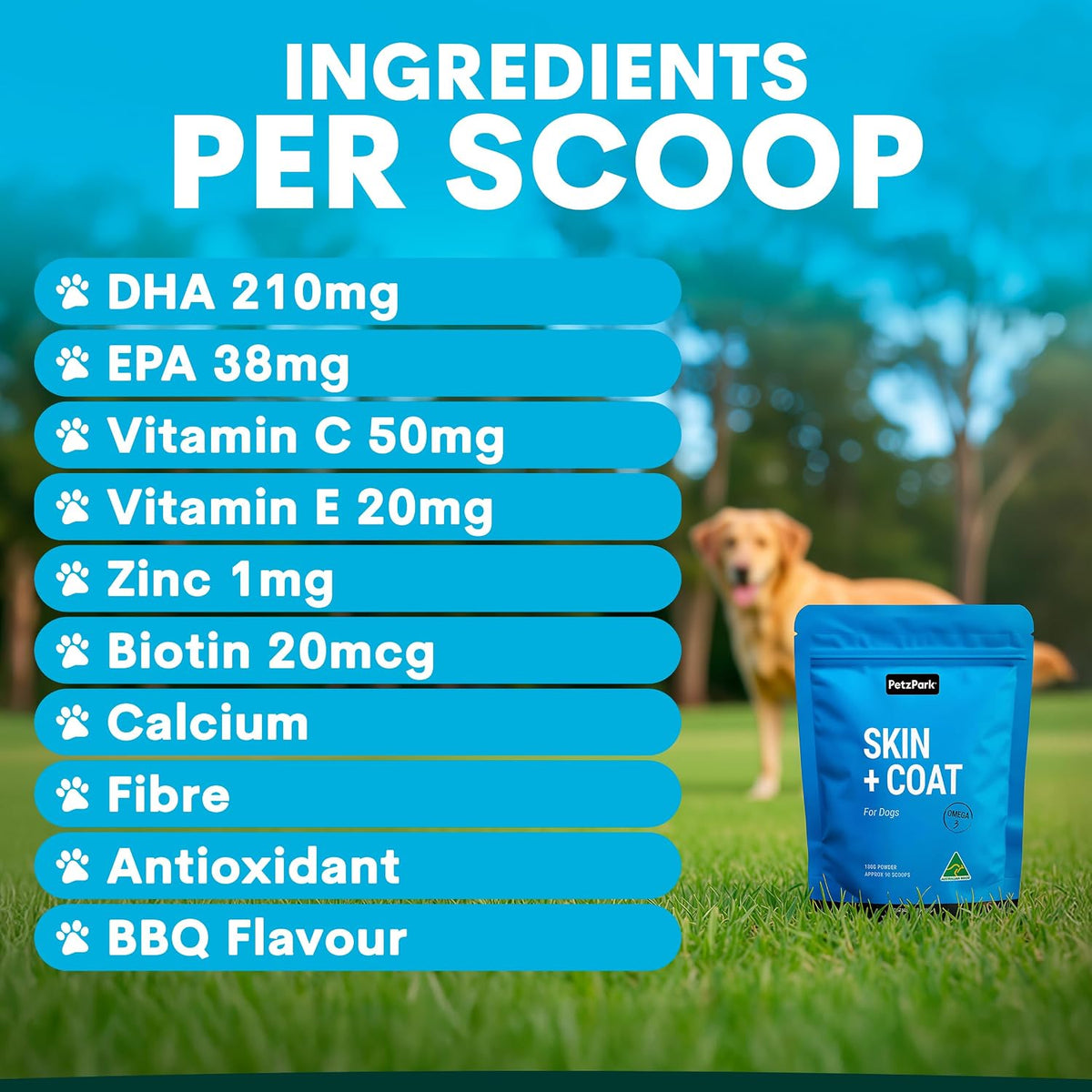 Dog Skin and Coat Supplement with Omega 3
