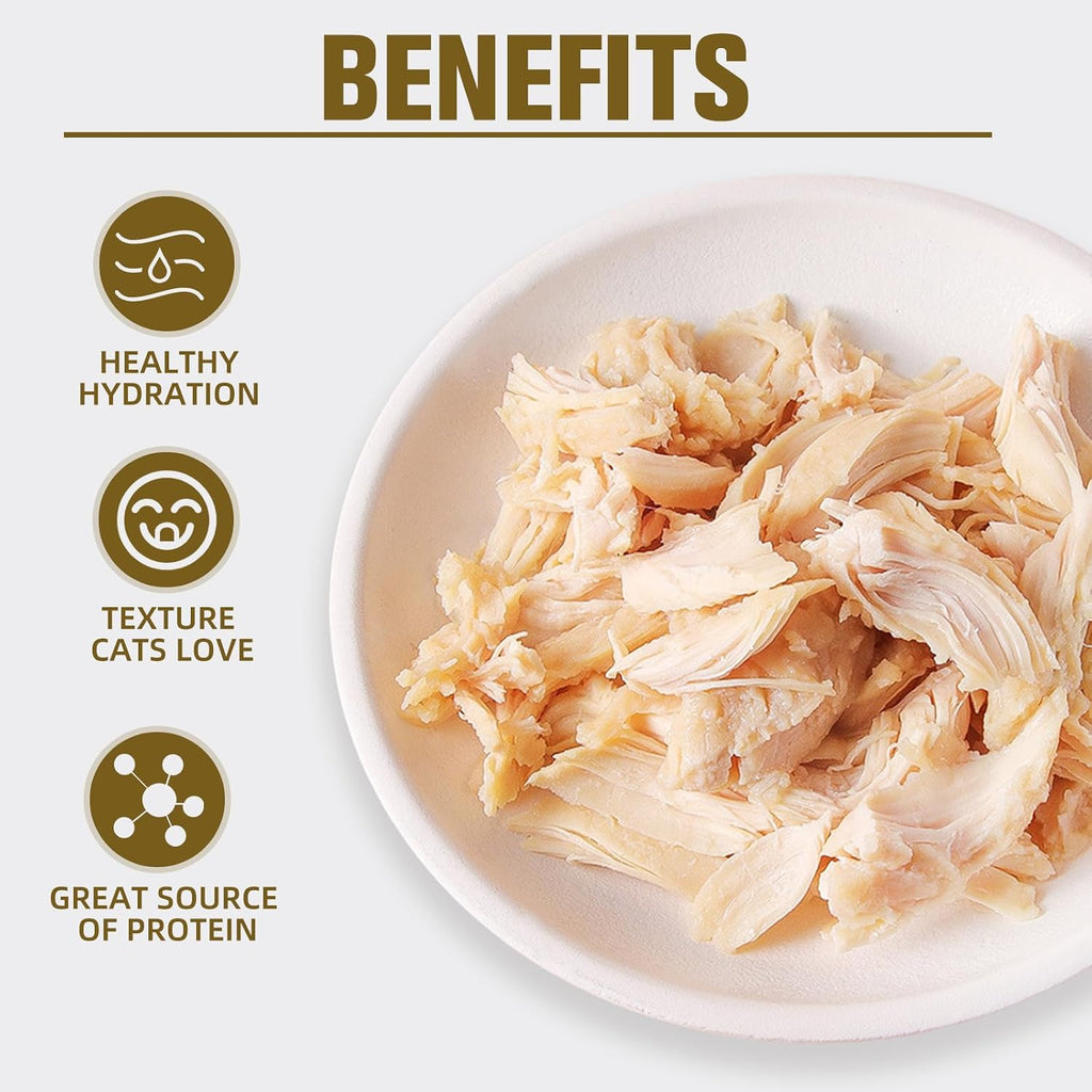 Raw Cat Wet Food Natural Chicken Treats for Picky Eaters &Dogs Grain-Free High Protein Topper Food Limited Ingredient Snacks (Pack of 6) 8.47OZ