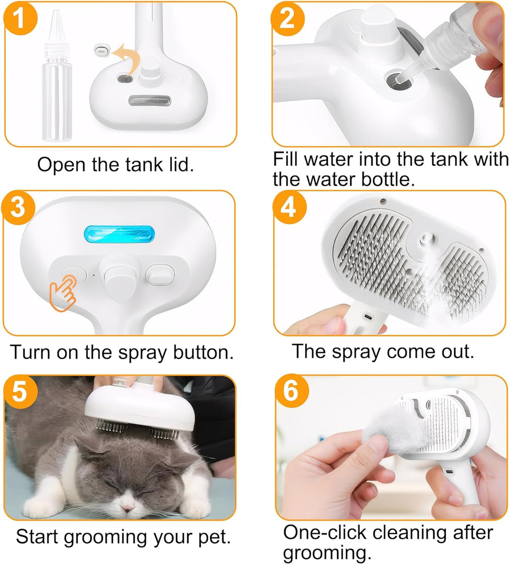 Cat Steam Brush for Shedding and Grooming