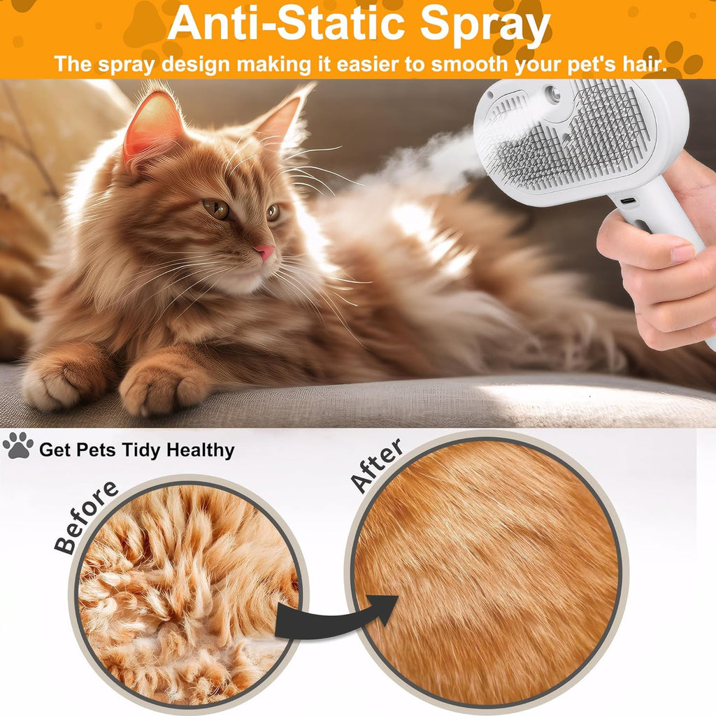 Cat Steam Brush for Shedding and Grooming