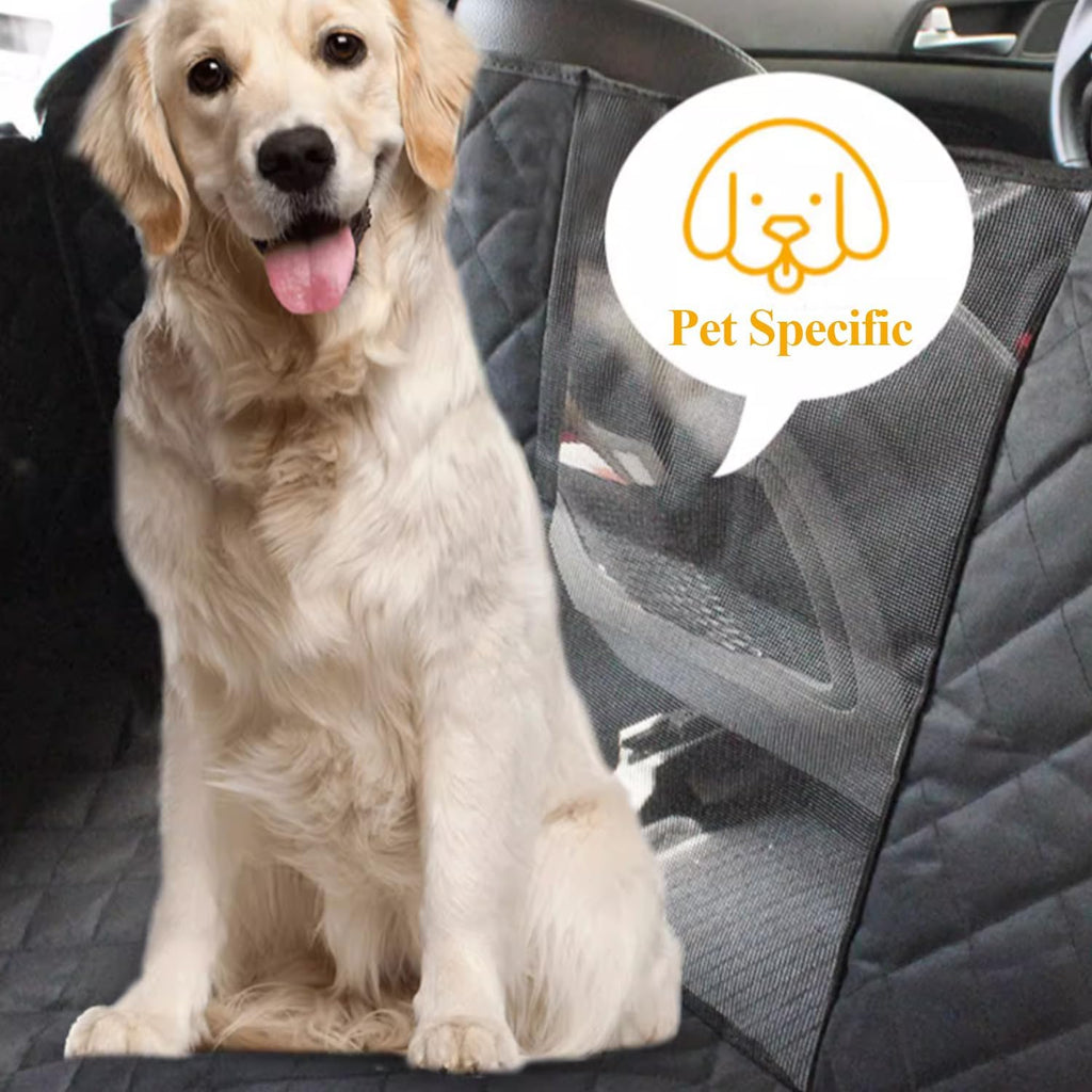 Yotsuba Dog Car Seat Protector for Back Seat - Waterproof Dog Car Seat Cover with Mesh Window, Side Flaps, and Seat Belt for Cars, Trucks, Suvs - 147 X 137Cm