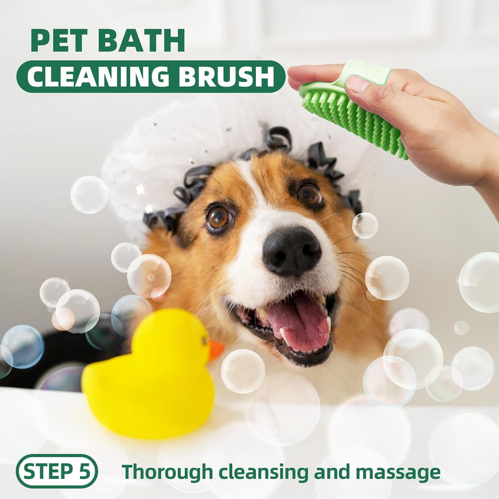 Dog Brush for Shedding, 7 PCS Dog Grooming Brush Kit Including Undercoat Rake, Slicker Brush, Dematting Comb, Nail Clipper, Bath Brush for Long & Short Haired Dogs, Cats (Green)