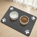 Dog Food Mat Cat Food Mat Dog Feeding Mat Rubber Absorbent Dog Bowl Mat Quick Dry Cat Eating Drinking Mat Pet Mat for Dog Bowl & Cat Food (Dark Grey (1 Pack), 40 X 60Cm)
