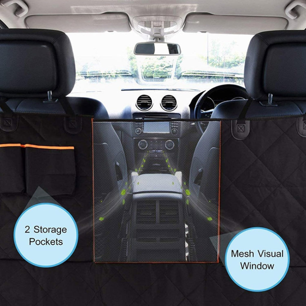 Yotsuba Dog Car Seat Protector for Back Seat - Waterproof Dog Car Seat Cover with Mesh Window, Side Flaps, and Seat Belt for Cars, Trucks, Suvs - 147 X 137Cm