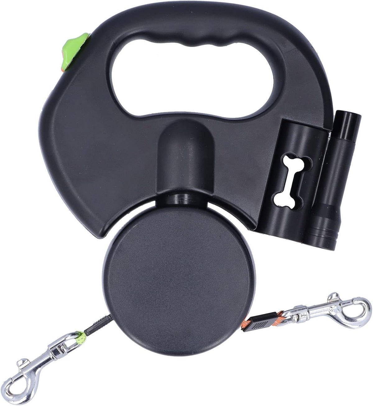 Automatic Retractable Pet Leash, 1 Tow 2 Retractable Double Dog Leash for Small Medium Dogs Cats up to 55Lb Walking Leash with Flashlight and Bag Dispenser