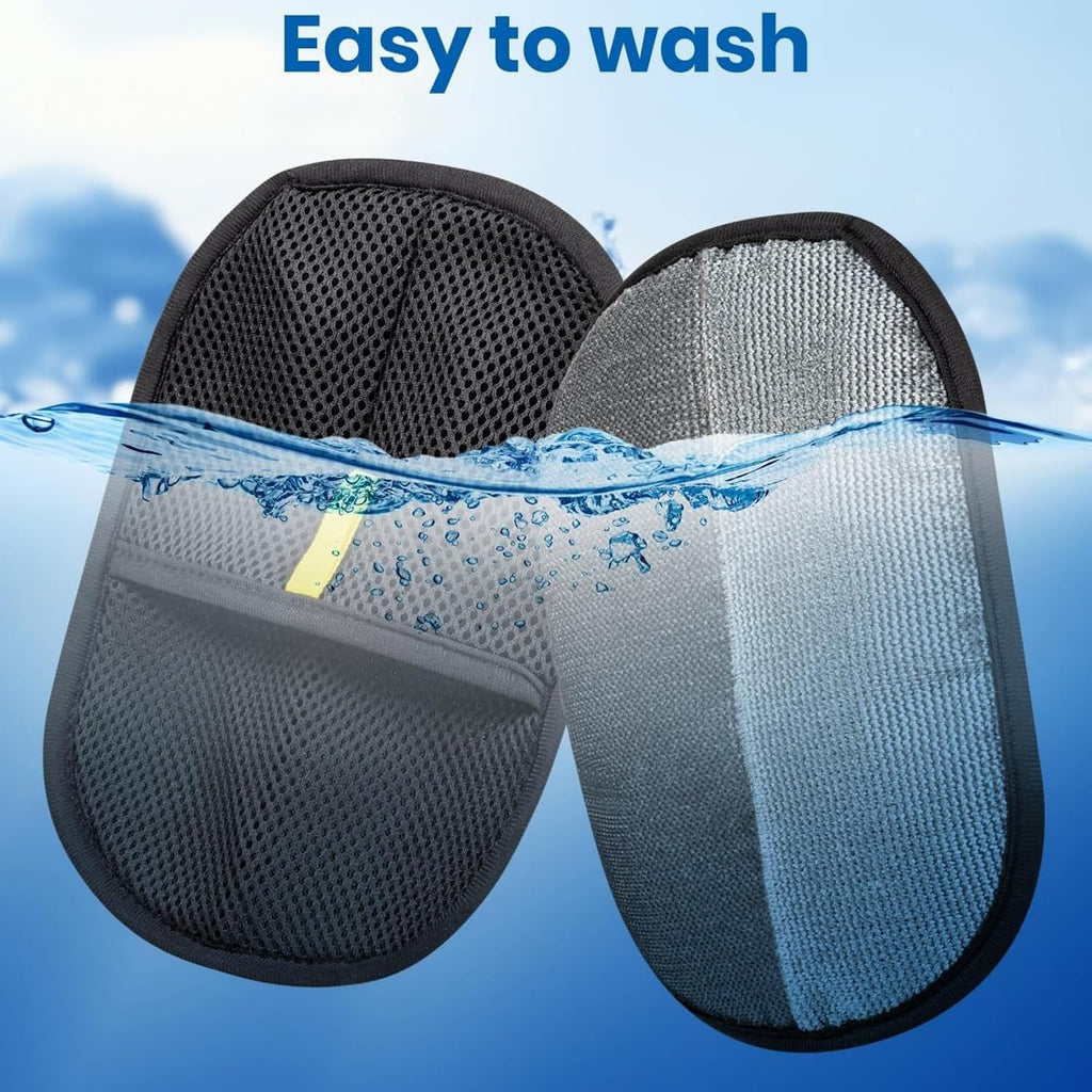 2Pcs Pet Hair Removal Glove for Dogs & Cats, Newly Upgraded Reusable Electrostatic Pet Hair Gloves, Pet Hair Remover Tool for Clothing, Couch, Carpet, Car Seat