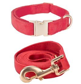 Corduroy Dog Collar & Lead Set